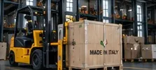 Forklift with Made in Italy crate