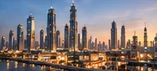 Dubai skyline at dusk